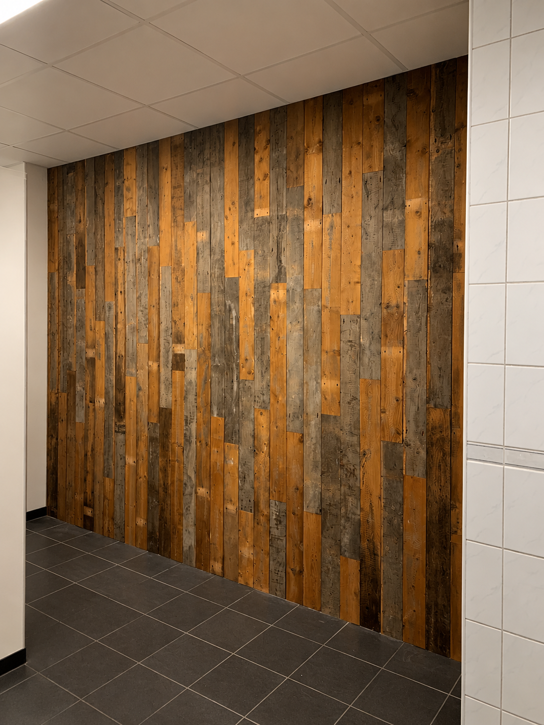 Houten wand detail