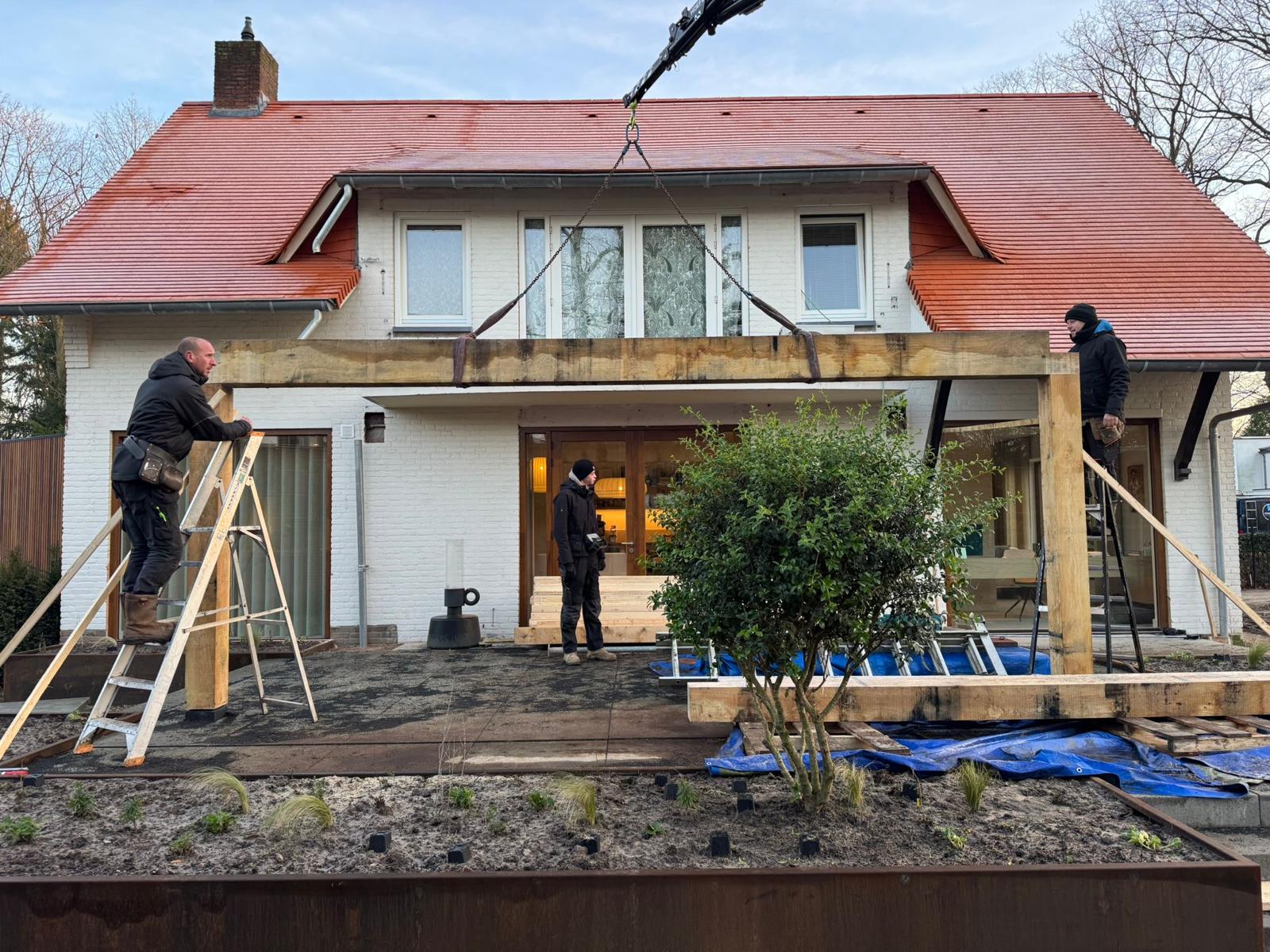 Eiken overkapping terras